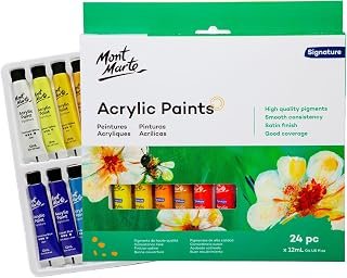 Mont Marte Signature Acrylic Paint 24-Pieces Set, 12 ml