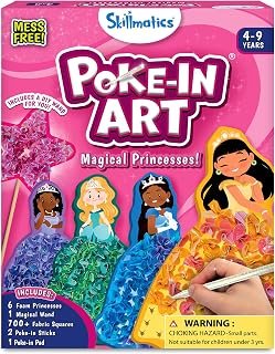 Skillmatics Poke-in Art – Magical Princesses, DIY Wood Craft Kits | Mess-Free Creative Fun for Kids, Colorful Craft Activity, Gifts for Girls & Boys Ages 4, 5, 6, 7, 8, 9