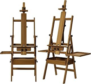 MEEDEN Painting Easel with Storage and Tray: H-Frame Beech Wood Art Easel