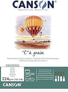 Canson CA Grain 224 GSM Drawing Pad, Size A4 (30 Sheet)