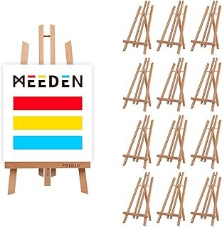 MEEDEN 20" Tall Tabletop Easel - Medium Tabletop Display Wood Easel, for Kids Artist Adults Students Classroom/Parties Painting Display, Standing Easel, Pack of 12
