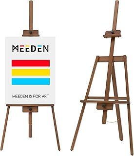 MEEDEN Painting Easel: A Frame Solid Beech Wooden Easel - Artist Easel Stand for Painting Holds Canvas up to 43" - Walnut