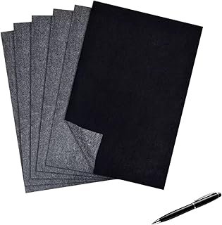 50 Pcs A4 Black Carbon Transfer Paper, Reusable Graphite Tracing Sheets for Wood Canvas Paper, Ideal for Art Craft Projects, DIY & Professional Artists