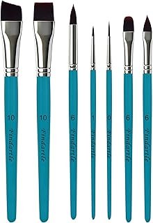 Face Paint Brushes, 7 Pcs Face Painting Brushes for Acrylic Watercolour Oil Gouache,Artist Paint Brush for Halloween, Cosplay,Nail Art, Face, Tempera Painting (Lake Blue)