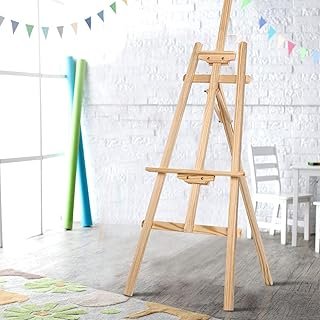 Artiss Classic A-Frame Floor Easel, 147/175cm Art Easels Wooden Tripod Stand for Kids Adult Craft Hobby Painting Set Wedding Display, Adjustable Lightweight Solid Pine Wood White Oak