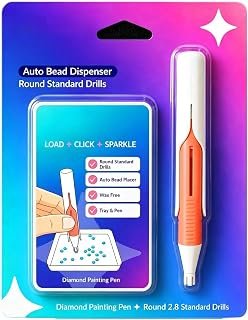Automatic Diamond-Painting Bead Dispenser Pen, for 2.8mm Round Drills | Diamond Art Bead Dispenser, Long-Lasting, Diamond Art Pens No Wax Needed, Diamond Art Accessories Set