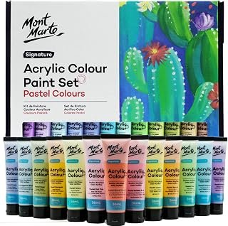 Mont Marte Signature Pastel Colours Acrylic Colour 24-Pieces Set, 36 ml