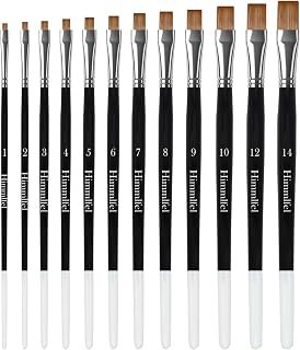 Flat Paint Brush Set, 12 pcs Flat Paint Brushes for Painting Straight Edges, Rectangles and More, for Acrylic, Watercolour, Oil and Gouache Painting, Brushes for Artists and Beginners
