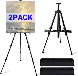 2PCS Easel for Painting, Double-Tier Metal Art Painting Easel Stand