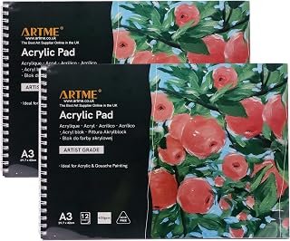 ARTME A3 Acrylic Pad 2pcs Landscape 12 Sheets 400gsm Acid Free Artist Paper
