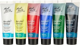 Mont Marte Signature Primary Acrylic Colour Paint 6-Pieces Set, 50 ml