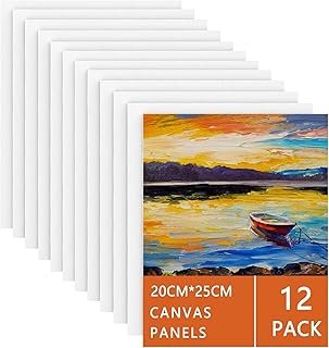 Koncci 12 Packs Blank Art Canvas Panels 20x25cm