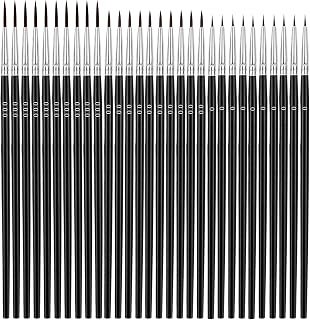 Tiny Detail Paint Brushes 30 Pcs Fine Paint Brushes Set with 3 Size, Liner Brush for Miniature 40k Model Crafts Watercolor Acrylics Oil