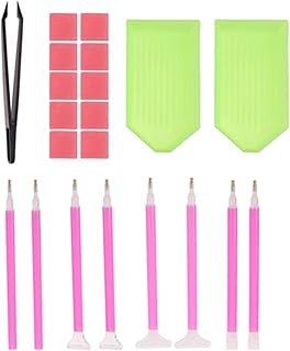 ONBPIY 21pcs Diamond Art Accessories & Diamond Painting Tools - Include Diamond Art Pen, Glue Clay, Tweezers & Plastic Tray for Quickly Picking Up Beads, Gems & Crystals, Ideal for DIY Diamond Art & Painting Projects