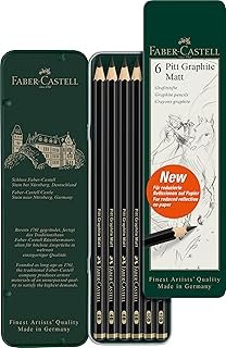 Faber-Castell Pitt Graphite Matt Pencils, Assorted – Tin of 6 (18-115207)