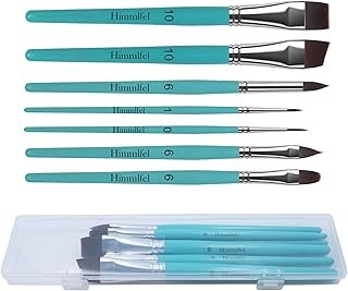 Face Paint Brushes, 7 Pcs Facing Paint Brushes for Acrylic Watercolour Oil Gouache, Artist Painting Brush for Halloween, Cosplay, Nail Art, Face, Rock, Tempera Painting (Hot Pink)
