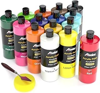 ABEIER Large Bulk Acrylic Paint Set, 15 x 16 fl oz, Non-Toxic